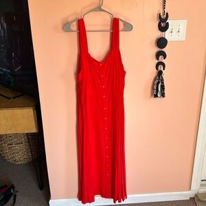 Ava Viv 1x midi dress, orangey red dress